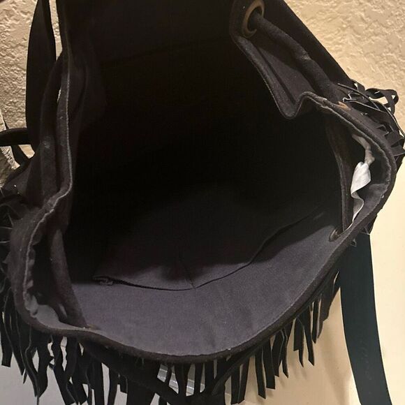 Guadalupe Camila Fringe Leather Backpack Bohemian Hippie Festival Tassel NWT main image 4